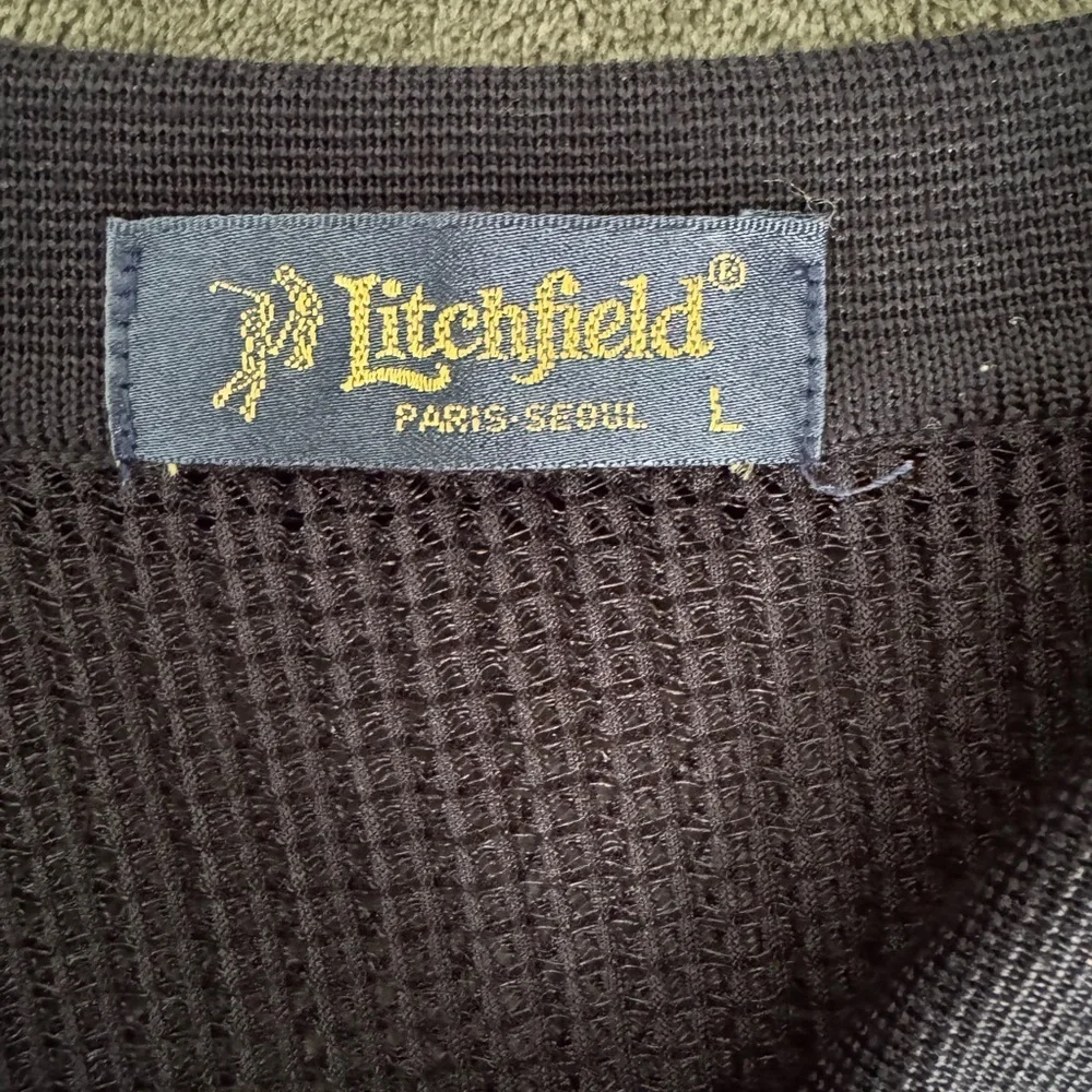 Litchfield Golf Mesh Poly - Rayon Black Polo Shirt with Pocket Men's Large - Picture 4 of 4